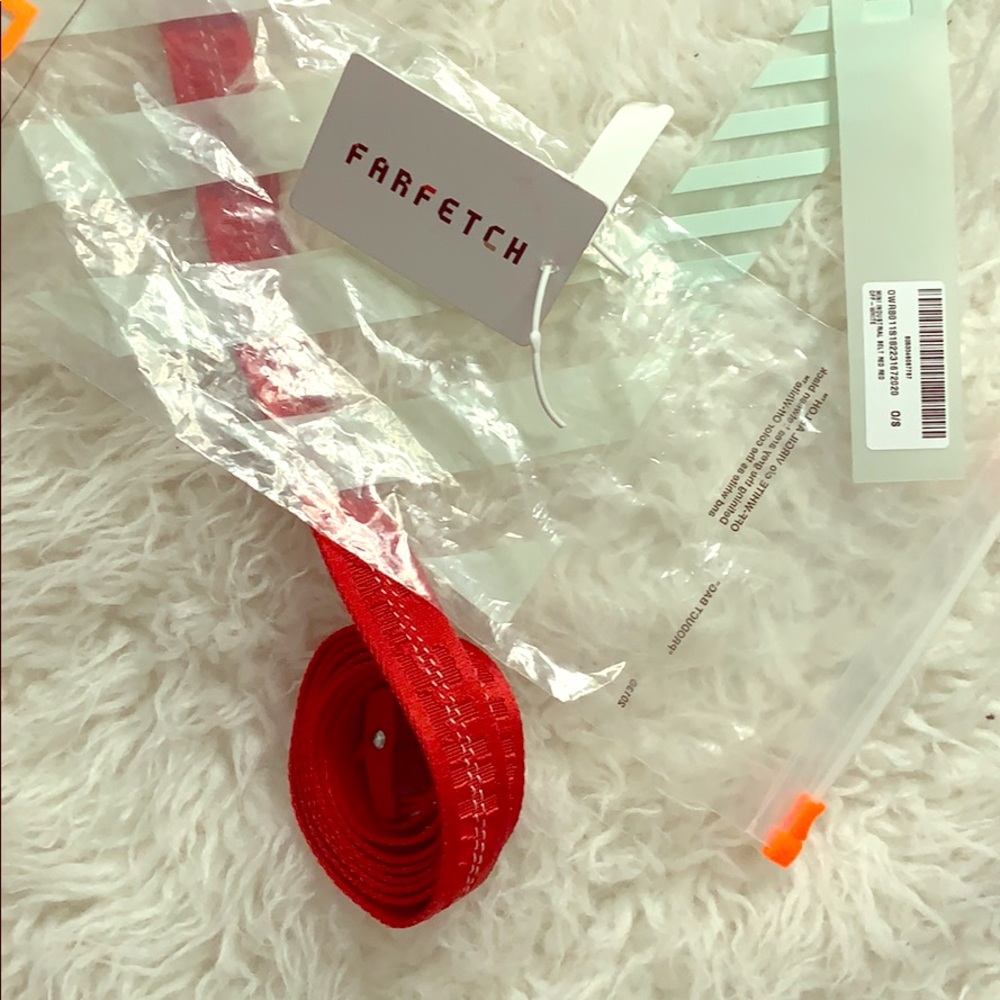 Off-White Red Industrial Mini Belt- 100% Authentic